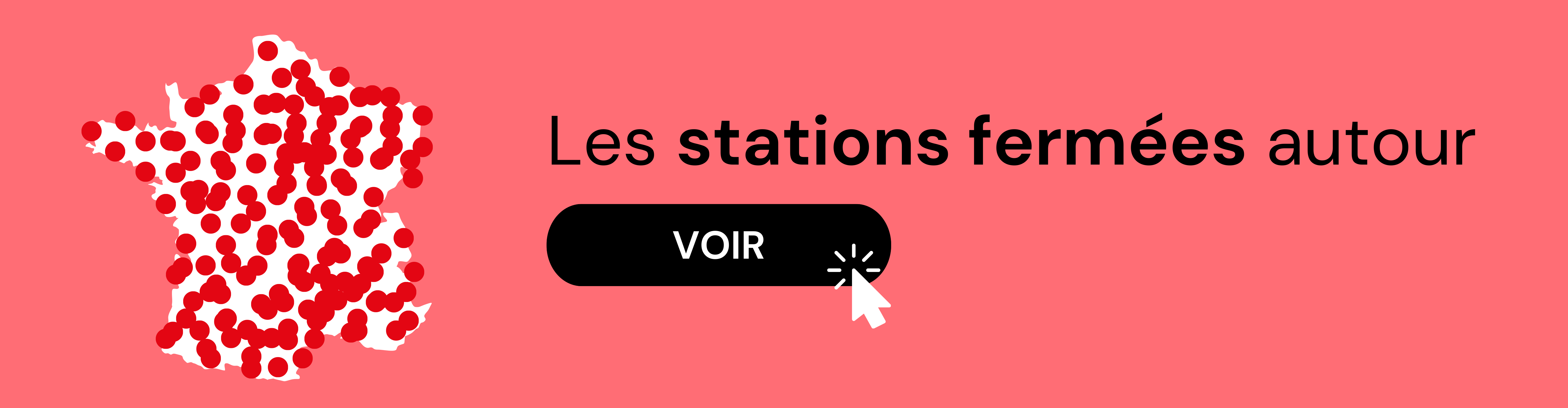 Carte des stations fermées en temps réel autour