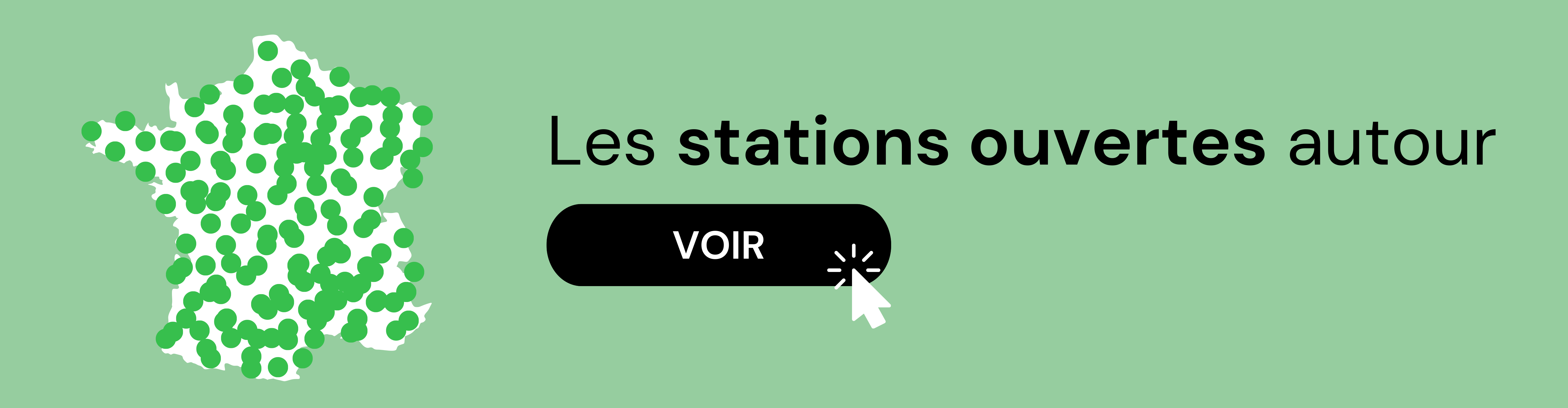 Carte des stations ouvertes et approvisionnées en temps réel autour